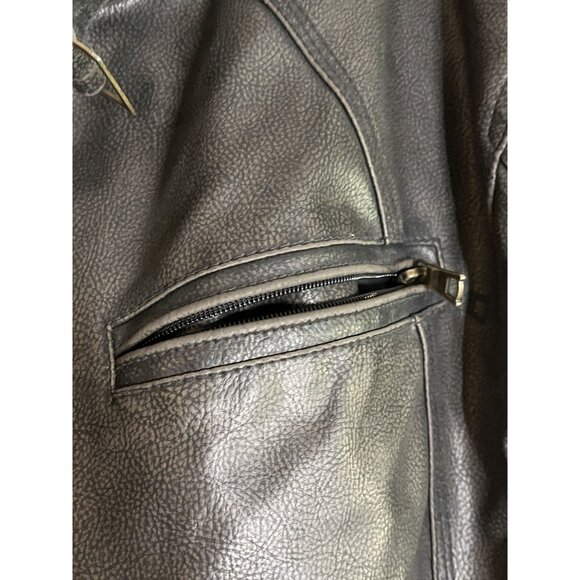 Vintage Brand Leather Men's XL Black Motorcycle Jacket - Picture 3 of 13